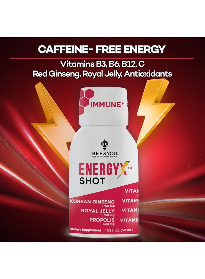 BEE & YOU Bee and You Energy X Shot, 12 Pack, Korean Red Ginseng, Royal Jelly, Propolis, Caffeine Free Energy Drink, Vitamin C, B3, B6, B12, Immune Support Supplement, Antioxidants, Pomegranate Flavor - Image 5