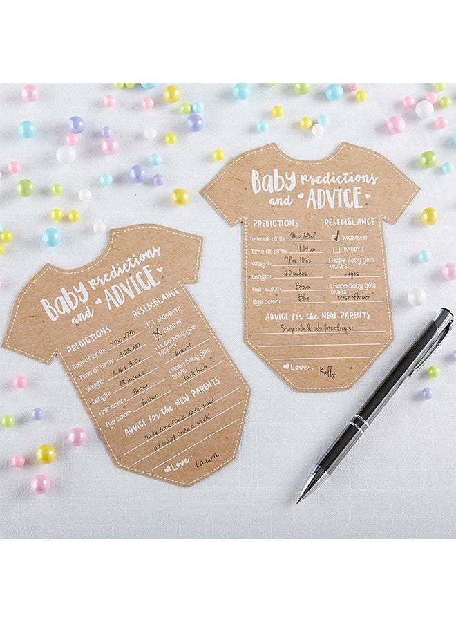 Quantum 30 Pcs Baby Prediction and Advice Cards - Bodysuit Shape Kraft Paper Game Cards - Baby Shower Guest Advice Keepsake Cards for Baby Shower Gender Reveal Party, Newborn Celebration and Welcome Baby Gathering - Image 4
