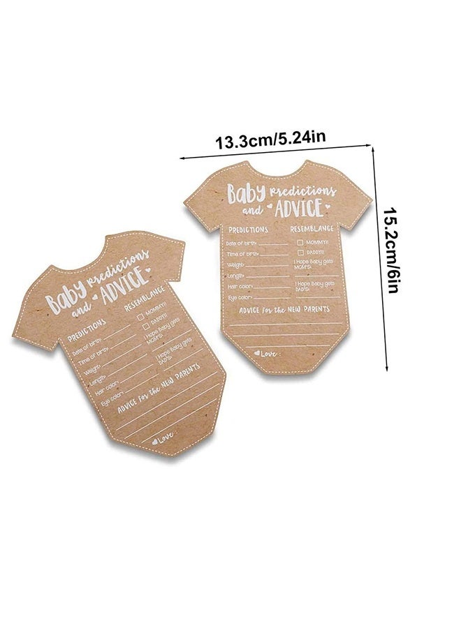 Quantum 30 Pcs Baby Prediction and Advice Cards - Bodysuit Shape Kraft Paper Game Cards - Baby Shower Guest Advice Keepsake Cards for Baby Shower Gender Reveal Party, Newborn Celebration and Welcome Baby Gathering - Image 2
