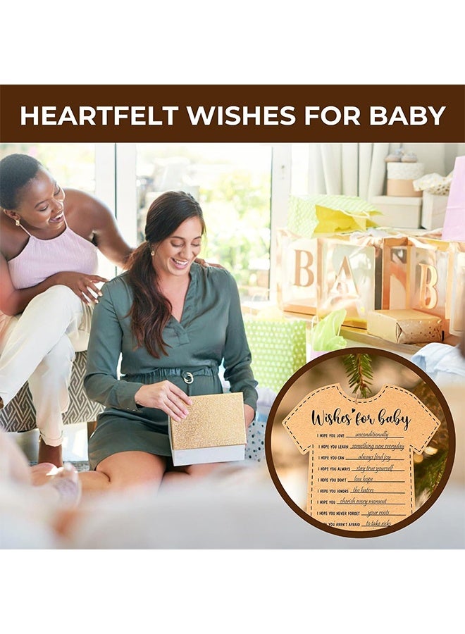 Quantum 30 Pcs Baby Prediction and Advice Cards - Bodysuit Shape Kraft Paper Game Cards - Baby Shower Guest Advice Keepsake Cards for Baby Shower Gender Reveal Party, Newborn Celebration and Welcome Baby Gathering - Image 5