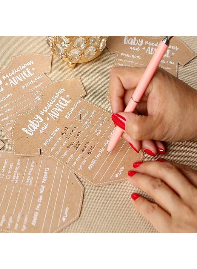 Quantum 30 Pcs Baby Prediction and Advice Cards - Bodysuit Shape Kraft Paper Game Cards - Baby Shower Guest Advice Keepsake Cards for Baby Shower Gender Reveal Party, Newborn Celebration and Welcome Baby Gathering - Image 3