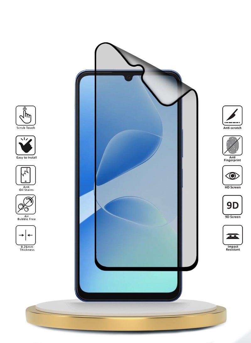 Wtech Infinix Hot 60i 5G 2025 Premium Nano Ceramic Full Glue Full Cover Matte Flexible Screen Protector (MSCNMN) - Clear/Black - Image 1