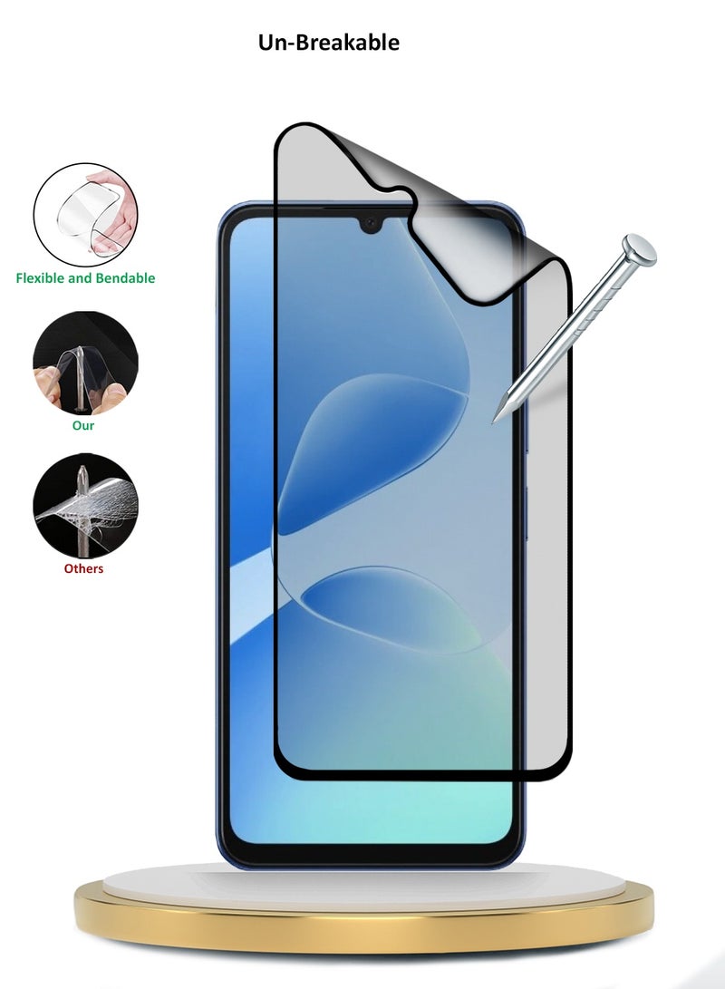 Wtech Infinix Hot 60i 5G 2025 Premium Nano Ceramic Full Glue Full Cover Matte Flexible Screen Protector (MSCNMN) - Clear/Black - Image 2