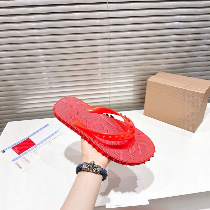 LTTL European Style Red Sole Rivet Non-Slip Flat Sandal for Beach and Outdoor Use - Perfect Couple's Choice