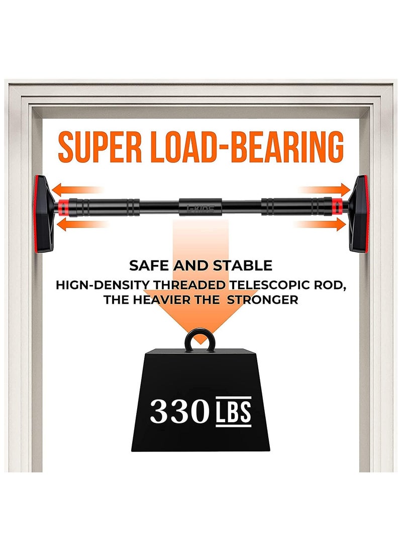 Generic Doorway Pull Up Bar with Indoor Swing Trapeze Bar and Cartoon Gymnastic Rings for Kids Adults, No Screw Chin Up Bar with Locking Mechanism Used 65-100CM  - Image 5