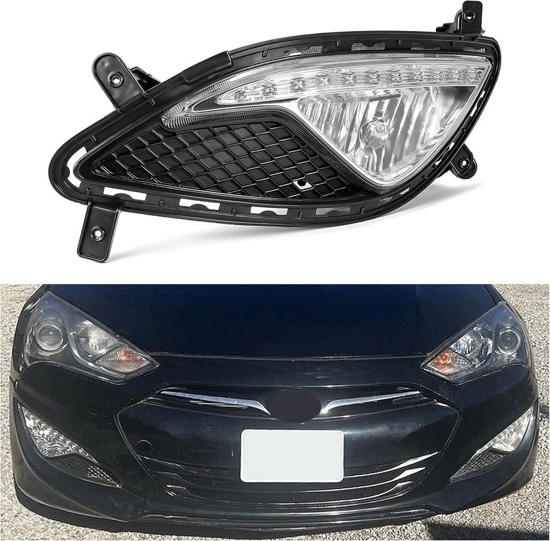 HECASA Left Fog Light Assembly for 2013-2017 Hyundai Genesis Coupe - Replacement for 922012M500 865512M300 - Image 1
