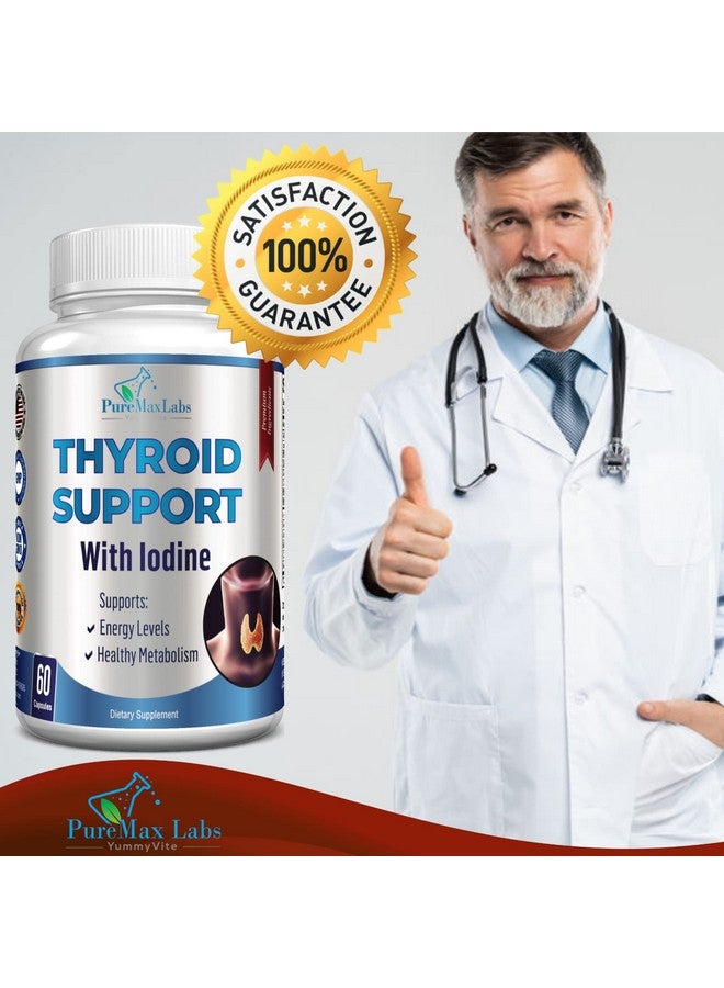 YUMMYVITE Thyroid Support With Iodine Metabolism Booster Energy Booster Increase Focus Premium Nongmo Thyroid Supplement 60 Capsules - Image 4