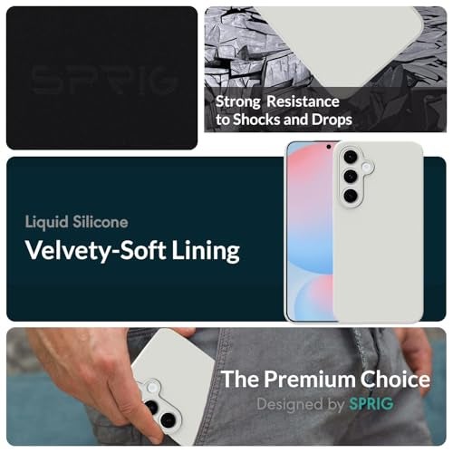 SPRIG Compatible with Samsung Galaxy S24 fe Premium SilkTone Back Cover Drop Tested Shock Proof Mobile Case for Men, Women, Boys and Girls with Camera Protection (Light Grey) - Image 2
