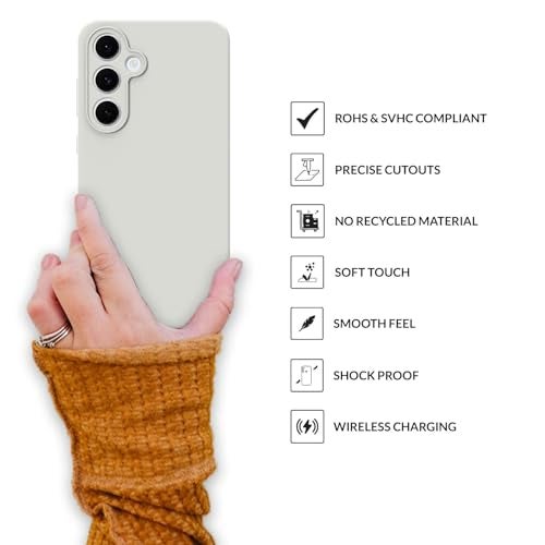 SPRIG Compatible with Samsung Galaxy S24 fe Premium SilkTone Back Cover Drop Tested Shock Proof Mobile Case for Men, Women, Boys and Girls with Camera Protection (Light Grey) - Image 4
