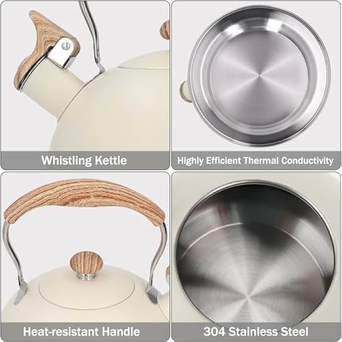 Zarmanuae Whistling Kettle Stainless Steel Tea Kettle 25 L Whistling Teapot Ergonomic Handle Teapot Suitable For Induction And Gas - Image 5