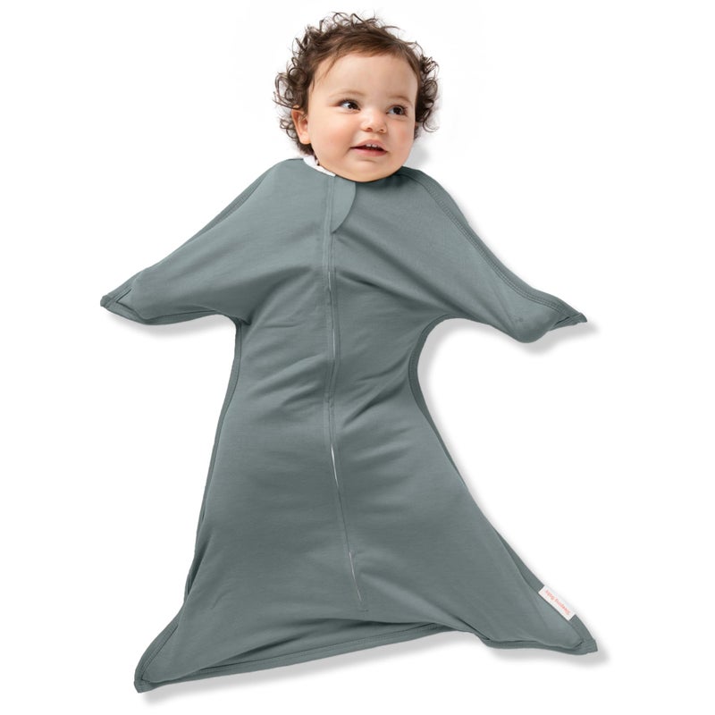 SleepingBaby Zipadee-Zip Transitional Swaddle Sack, 6-12 Month - Roomy Zipper Swaddle for Easy Diaper Changes and Proper Hip Development - Baby Swaddle Sack, Medium - Classic Grey - Image 1