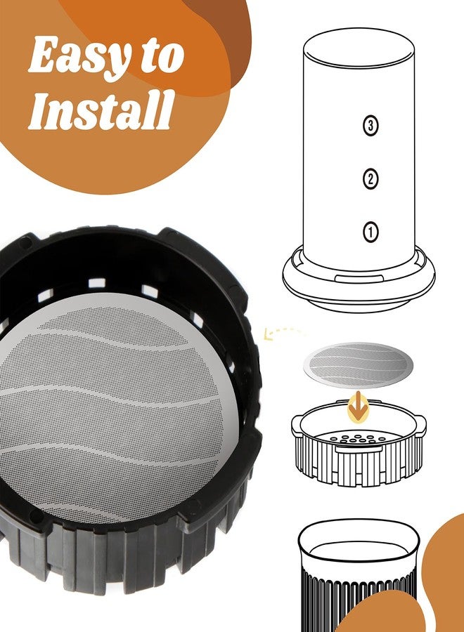 فلتر معدني من Xinafan لماكينة AeroPress Go Travel Coffee Press، فلتر قهوة قابل لإعادة الاستخدام من الفولاذ المقاوم للصدأ لماكينة AeroPress الأصلية، فلاتر قهوة شفافة، ملحقات، إسبريسو منزلي، قهوة باردة، فلتر فرنش برس - Image 5