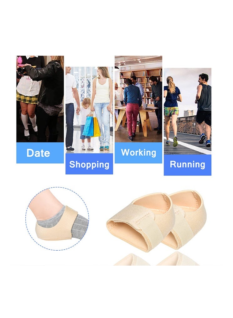 بوفان كؤوس كعب التهاب اللفافة الأخمصية لآلام الكعب، واقيات الكعب، وسادات أكمام الكعب، دعم الكعب لآلام الكعب، نتوء الكعب، الكعب المتشقق للنساء والرجال (بيج) - Image 5