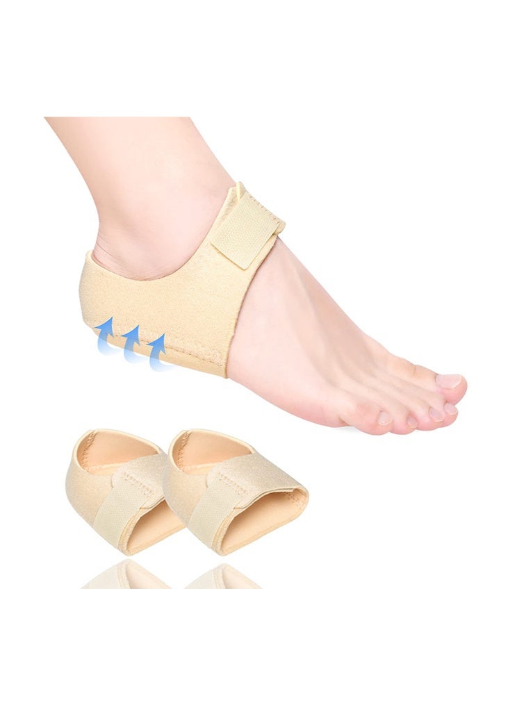 بوفان كؤوس كعب التهاب اللفافة الأخمصية لآلام الكعب، واقيات الكعب، وسادات أكمام الكعب، دعم الكعب لآلام الكعب، نتوء الكعب، الكعب المتشقق للنساء والرجال (بيج) - Image 1