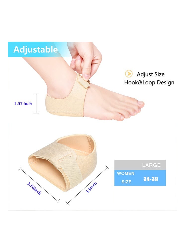 بوفان كؤوس كعب التهاب اللفافة الأخمصية لآلام الكعب، واقيات الكعب، وسادات أكمام الكعب، دعم الكعب لآلام الكعب، نتوء الكعب، الكعب المتشقق للنساء والرجال (بيج) - Image 4