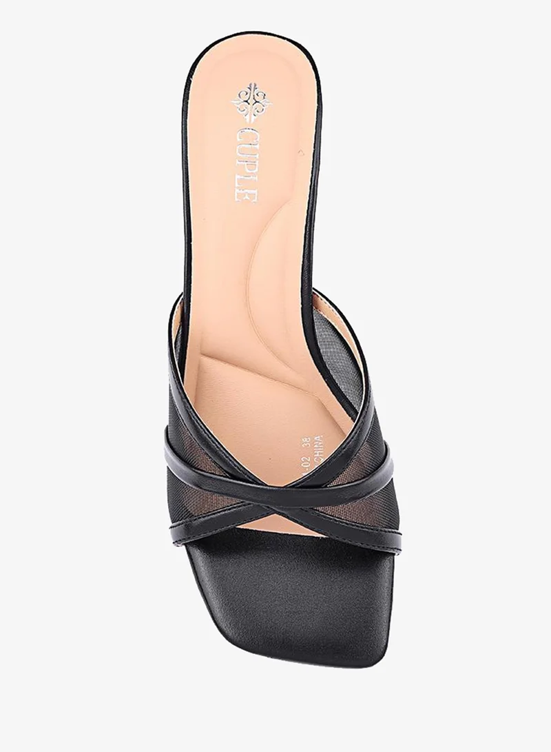 Cuple Black Cuple Elegant Heeled Sandals for Women for Women | Best Price UAE