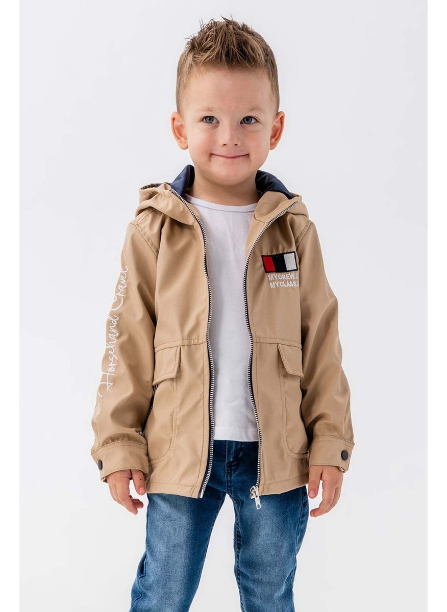 Gold Class Kidswear Hooded Zippered Embroidered Waterproof Boy Jacket  - Image 2