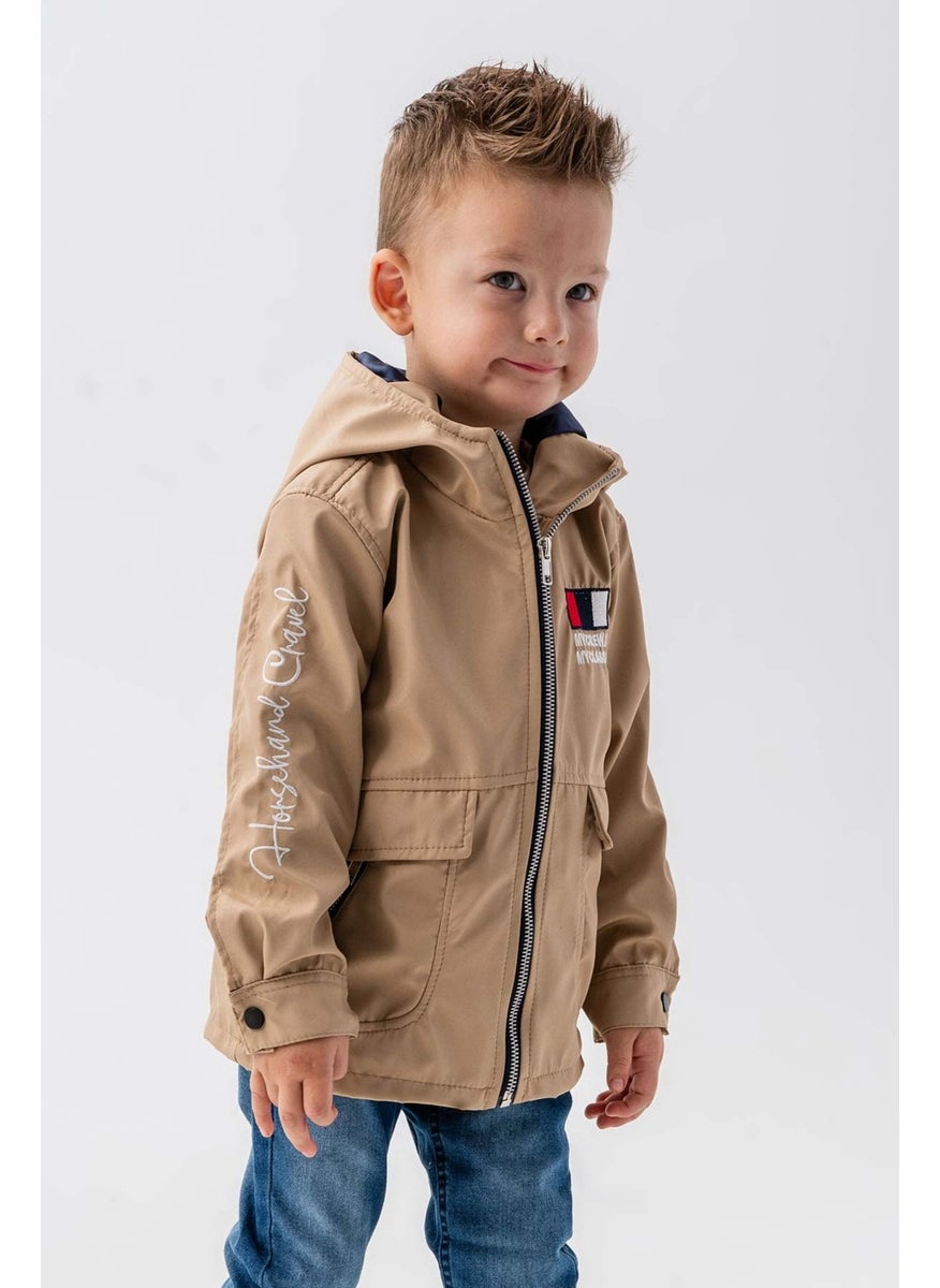Gold Class Kidswear Hooded Zippered Embroidered Waterproof Boy Jacket  - Image 4