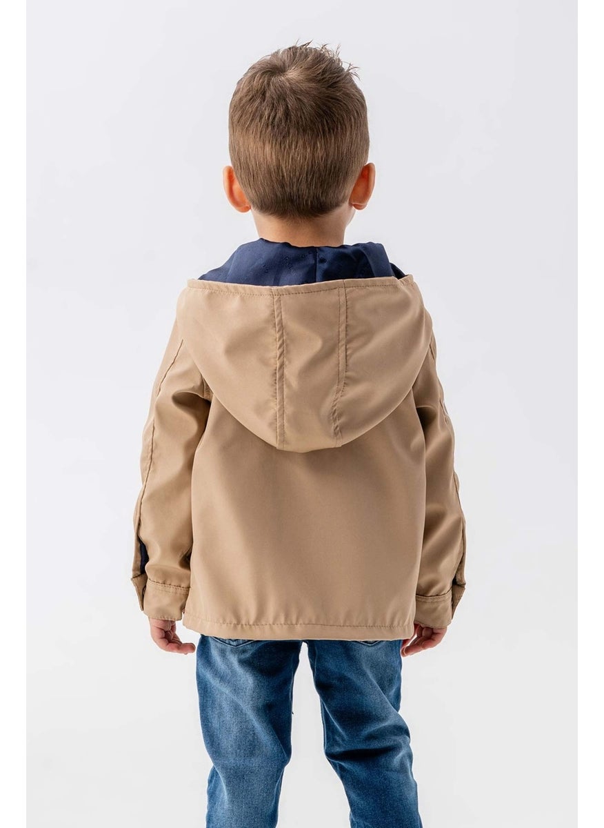 Gold Class Kidswear Hooded Zippered Embroidered Waterproof Boy Jacket  - Image 5