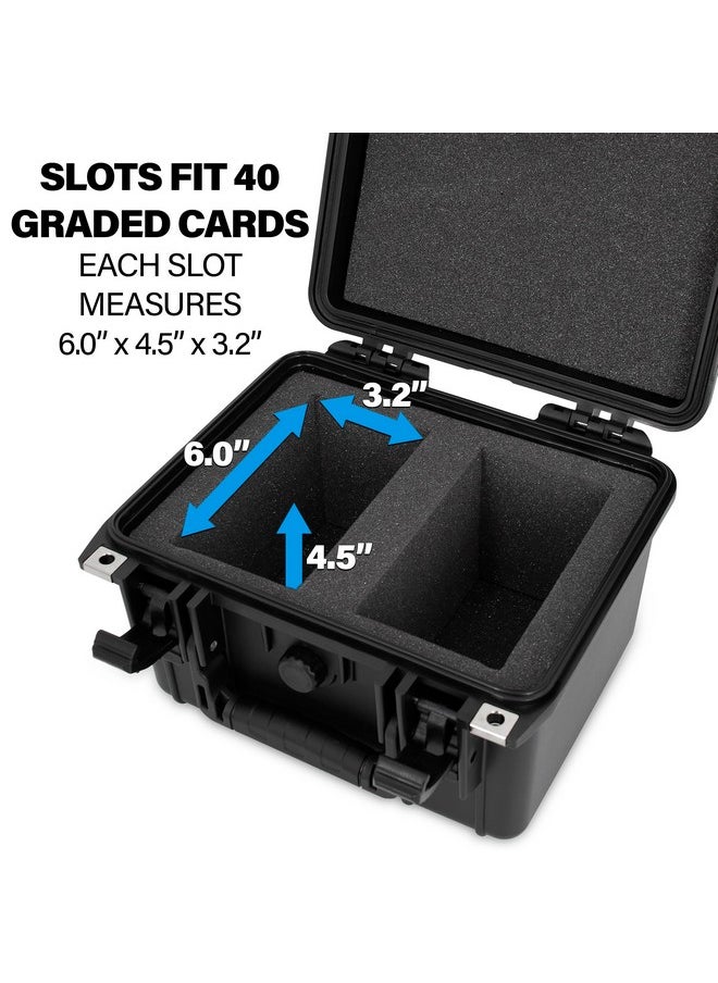 CASEMATIX - CASEMATIX Graded Card Case Fits 40 BGS PSA Slab Sleeves Graded Sports Trading Cards or 150 Top Loader Cards, Waterproof Graded Sports Card Case and Trading Card Box With Dividers - Image 1