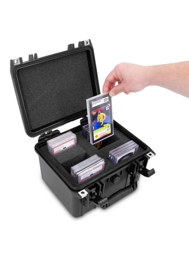 CASEMATIX - CASEMATIX Graded Card Case Fits 40 BGS PSA Slab Sleeves Graded Sports Trading Cards or 150 Top Loader Cards, Waterproof Graded Sports Card Case and Trading Card Box With Dividers - Image 1