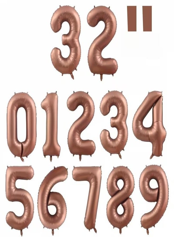 Atpata Funky 34 Inch Matte Tan Brown Number Foil Balloons Earthy Matte Finish Number Balloons for Birthday Anniversary Boho Rustic Party Decoration Milestone Celebration Backdrop (6) - Image 3