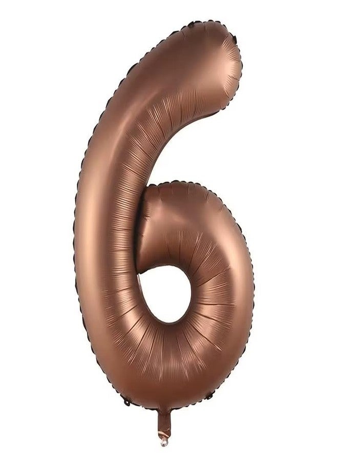 Atpata Funky 34 Inch Matte Tan Brown Number Foil Balloons Earthy Matte Finish Number Balloons for Birthday Anniversary Boho Rustic Party Decoration Milestone Celebration Backdrop (6) - Image 2