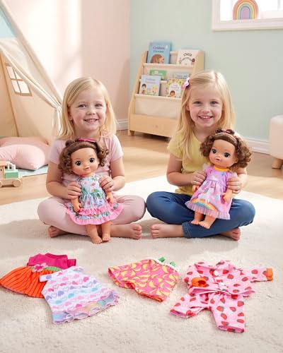 BABESIDE 6Piece Alive Baby Doll Clothes and Accessories Set for 810 Inch Dolls Includes Cute Dresses Skirts and Tops for Baby Dolls for KidsNot Doll - Image 5