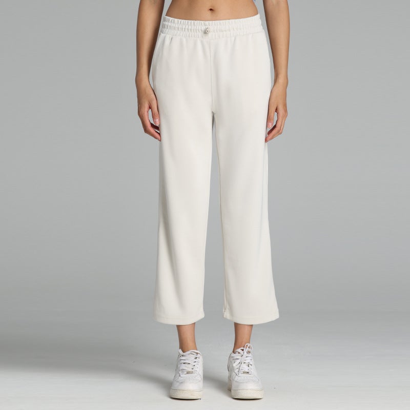 اسم المحتوى ناريلا Modal Cropped Softstreme Yoga Pants High Waist Wide Leg Distilled coffee - Image 4