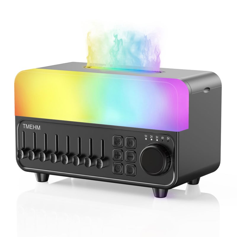 TMEHM 2026 4-in-1 Aroma Essential Oil Diffuser with Bluetooth Speaker Function, Humidifier, 12 Colors Night Light with 8 Nature Sounds, White Noise & Timer for Bedroom, Baby, Adults, and Kids (Black) - Image 1