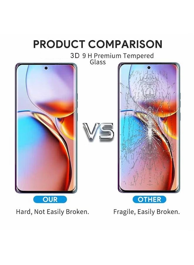 Infinix Note 40 Pro/Pro+ 5G Full Screen Protector Film 2 PCS, 9H Hardness Tempered Glass, 3D Curved Film HD Anti-Fingerprint Anti-Scratch Protective Film for Infinix Note 40 Pro/Pro+ 5G, Black/Clear  - Image 2