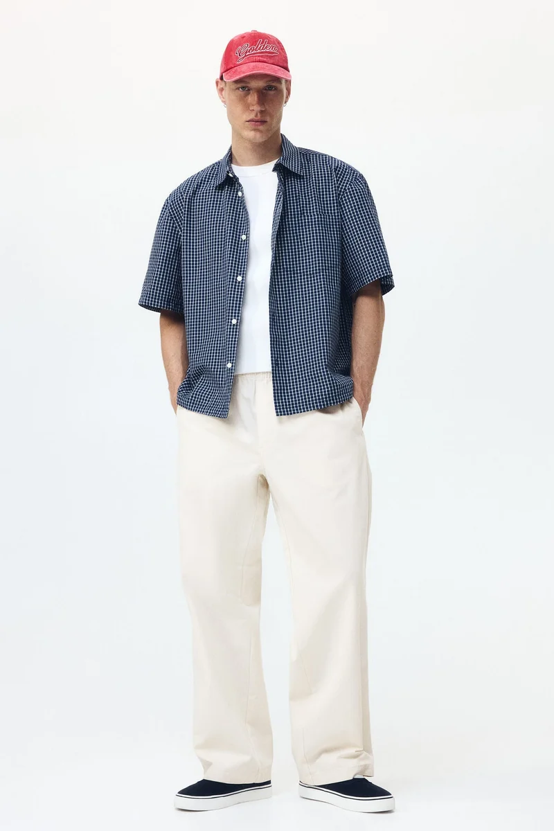 H&M Loose Fit Cotton canvas trousers