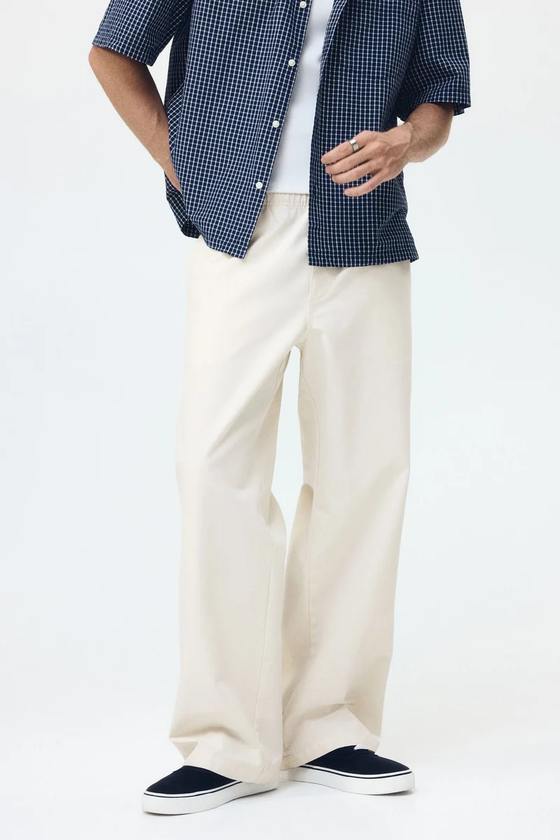 H&M  Loose Fit Cotton canvas trousers for Men | Best Price UAE