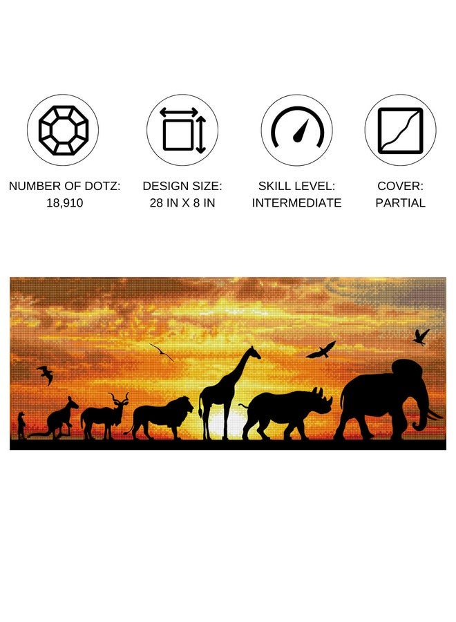 DIAMOND DOTZ African Sky Diamond Painting Kits for Adults - Diamond Art Kits a Relaxing Creative Craft Kit with Dotz Gems 28x8 - Image 2