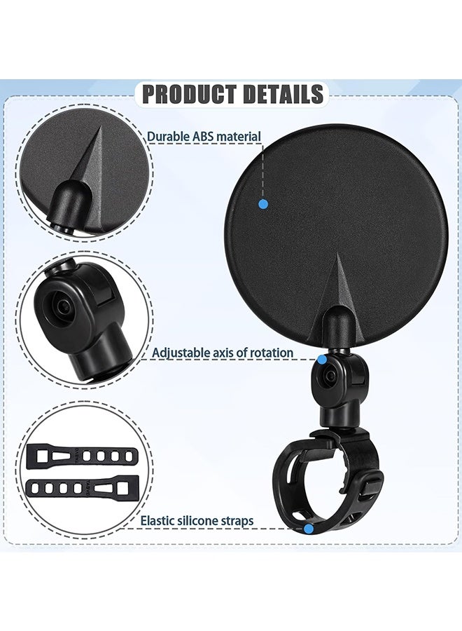 SUNDAREE مرآة دراجة، مرايا أمان للرؤية الخلفية للدراجات الهوائية، مرآة بلاستيكية محدبة قابلة للتعديل والدوران، مثبتة على مقود الدراجة، مناسبة لدراجات الطرق الجبلية. - Image 3