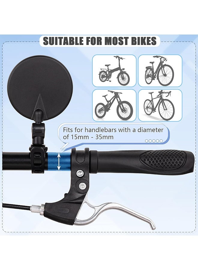 SUNDAREE مرآة دراجة، مرايا أمان للرؤية الخلفية للدراجات الهوائية، مرآة بلاستيكية محدبة قابلة للتعديل والدوران، مثبتة على مقود الدراجة، مناسبة لدراجات الطرق الجبلية. - Image 2