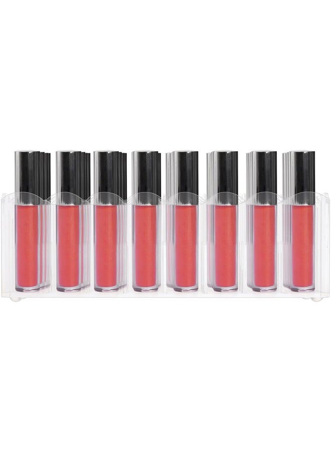 Hedume حامل ملمع شفاه من 2 عبوة، منظم أكريليك لملمع الشفاه ومستحضرات التجميل بـ 24 مساحة، صندوق عرض ملمع الشفاه للمنتجات الطويلة - Image 3