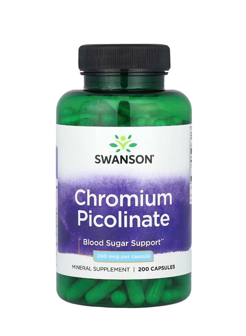 سوانسون بيكولينات الكروم 200 ميكروجرام 200 كبسولة - Image 1