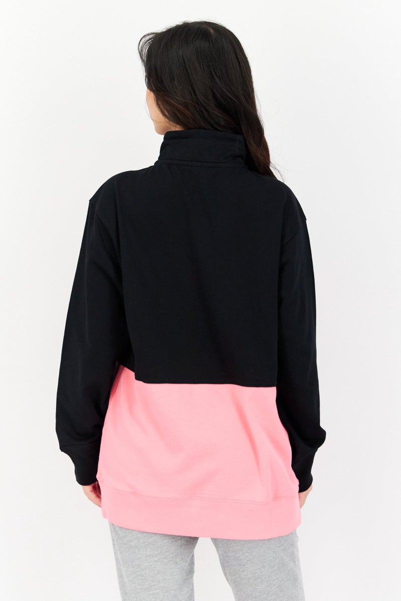 Aape By A Bathing Ape Women Mock Neck Graphic Print Long Sleeves Sweatshirt, Black - Image 4