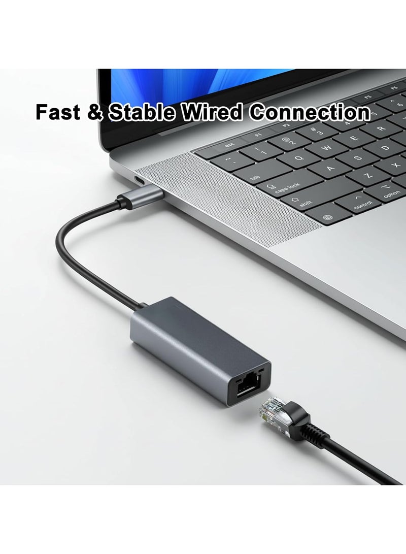 USB C to Ethernet Adapter,10/100/1000 Mbps,Portable 1-Gigabit Network Hub,USB 3.0 to RJ45 Internet Adapter Compatible with Laptop,MacBook PC with Windows,XP,Mac/Linux - Image 1