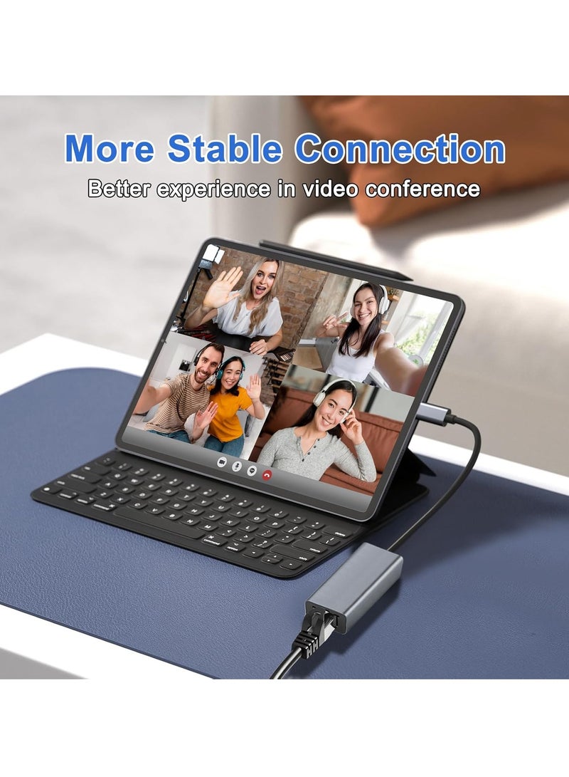 USB C to Ethernet Adapter,10/100/1000 Mbps,Portable 1-Gigabit Network Hub,USB 3.0 to RJ45 Internet Adapter Compatible with Laptop,MacBook PC with Windows,XP,Mac/Linux - Image 3