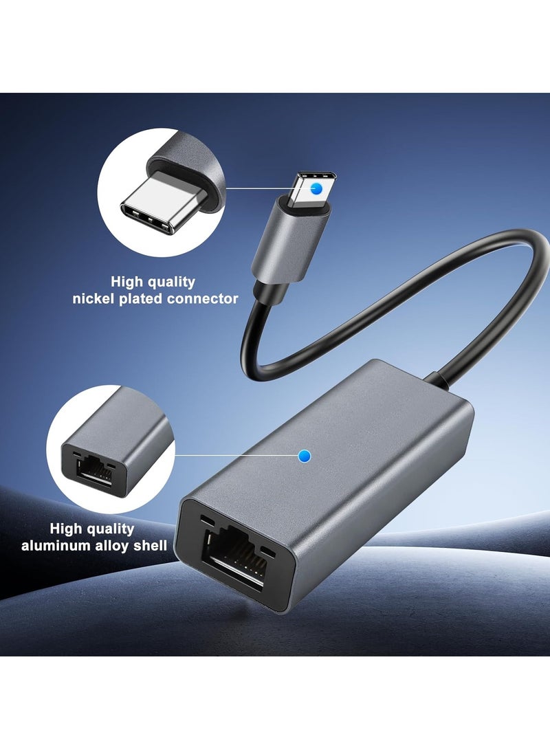 USB C to Ethernet Adapter,10/100/1000 Mbps,Portable 1-Gigabit Network Hub,USB 3.0 to RJ45 Internet Adapter Compatible with Laptop,MacBook PC with Windows,XP,Mac/Linux - Image 4