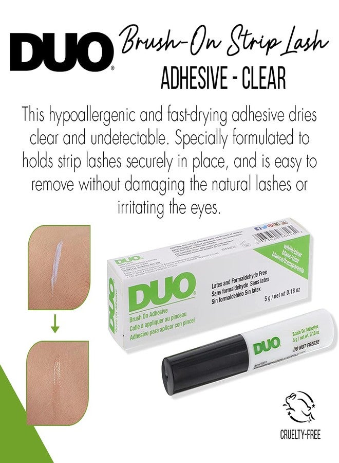 DUO Brush-On Eyelash Glue – Clear Lash Adhesive for False Lashes, Long-Lasting Duo Lash Glue with Precision Brush, 0.18 oz, 2-Pack - Image 3