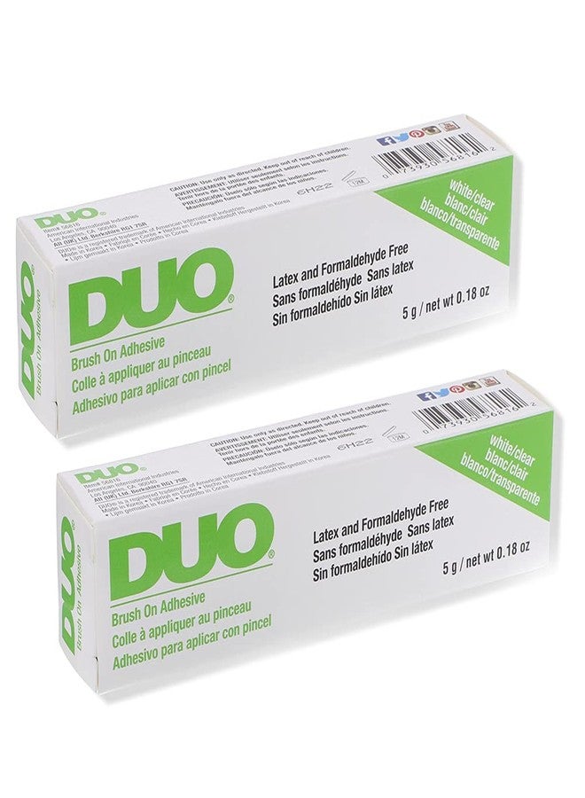 DUO Brush-On Eyelash Glue – Clear Lash Adhesive for False Lashes, Long-Lasting Duo Lash Glue with Precision Brush, 0.18 oz, 2-Pack - Image 1