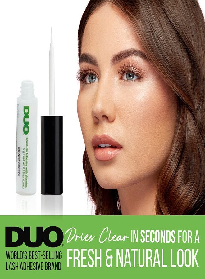 DUO Brush-On Eyelash Glue – Clear Lash Adhesive for False Lashes, Long-Lasting Duo Lash Glue with Precision Brush, 0.18 oz, 2-Pack - Image 2
