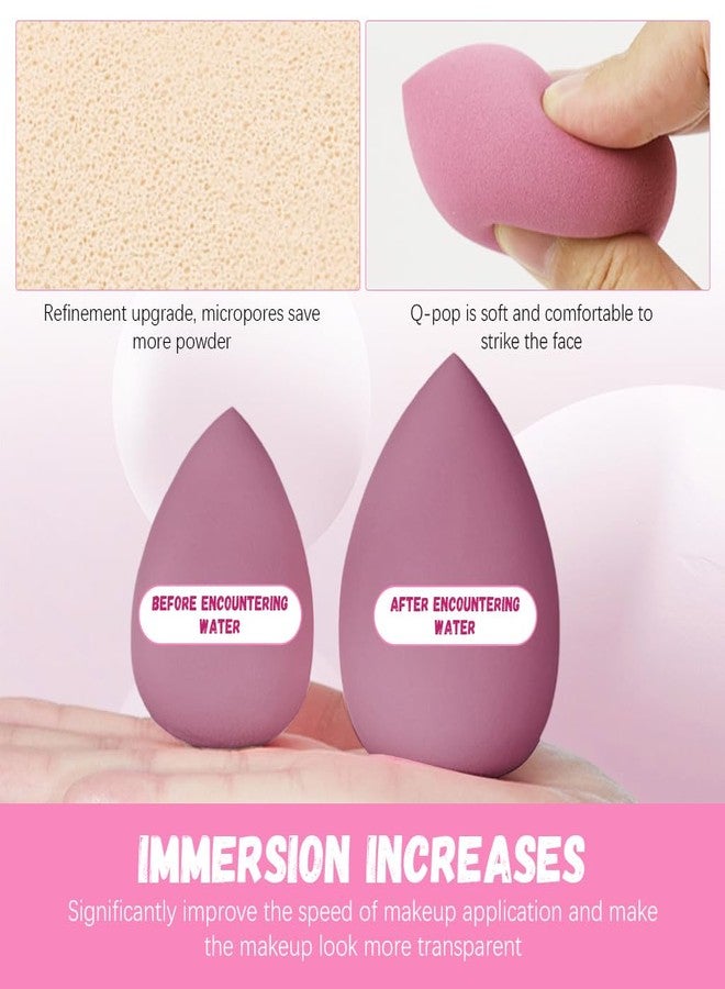 MAYCREATE® 14Pcs Makeup Sponge Set, Face Powder Puff for Women, Assorted Blender Sponges, Triangular Makeup Puff, Thumb-sized Foundation Blending Pads for Loose Powder, Liquid (Pink) - Image 4