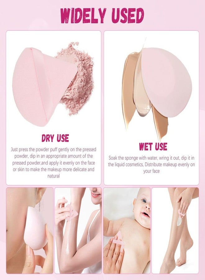 MAYCREATE® 14Pcs Makeup Sponge Set, Face Powder Puff for Women, Assorted Blender Sponges, Triangular Makeup Puff, Thumb-sized Foundation Blending Pads for Loose Powder, Liquid (Pink) - Image 5