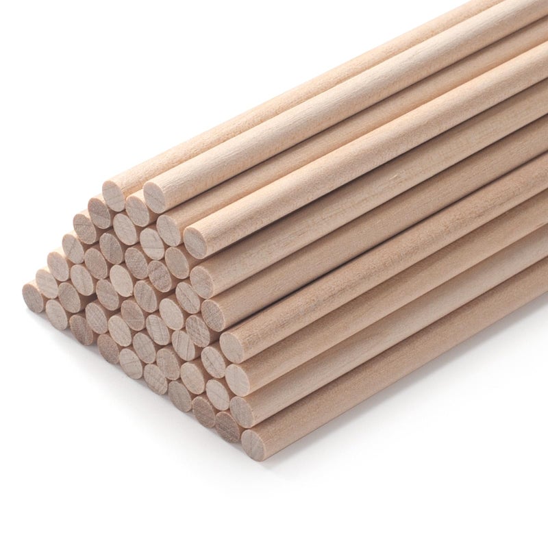 Wooden Dowels Wooden Sticks for Crafts 316 x 15 50 PCS Wood Dowel Rods Wood Sticks for Crafting Macrame Dowels Unfinished Round Hardwood Stick for Tiered Cake Support and Wedding Ribbon Wands