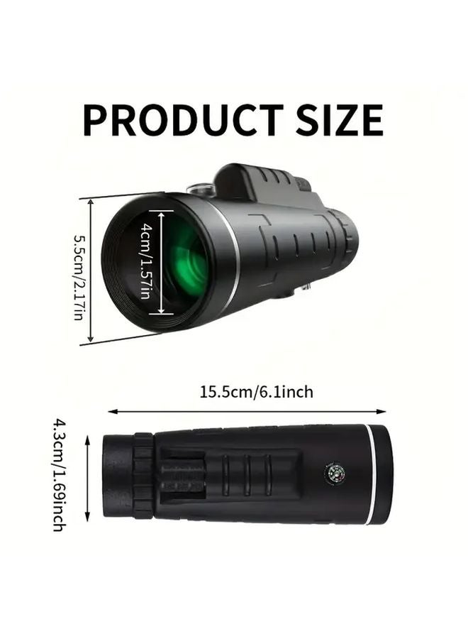 Professional 10x40 HD Monocular Telescope With Phone Clip And Tripod For Bird Watching Astronomy - Image 3