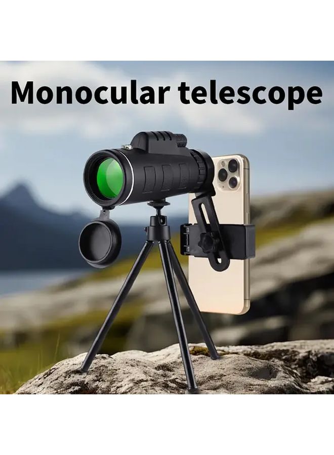 Professional 10x40 HD Monocular Telescope With Phone Clip And Tripod For Bird Watching Astronomy - Image 2